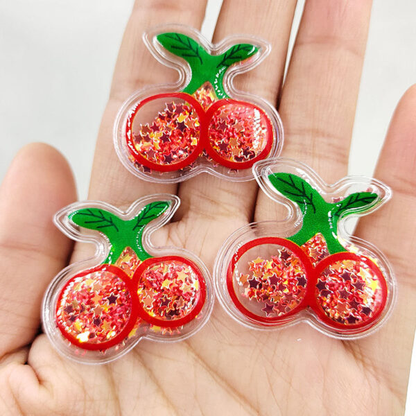 Wholesale Quicksand Fruit PVC Transparent Sequin Children's Hair Clip DIY Accessories