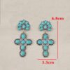 O1CN01iRDe221qyMeM9Kc0B_2206372095564-0-cib Wholesale Western Style Vintage Cross Stitching Half Flower Inlaid Turquoise Earrings