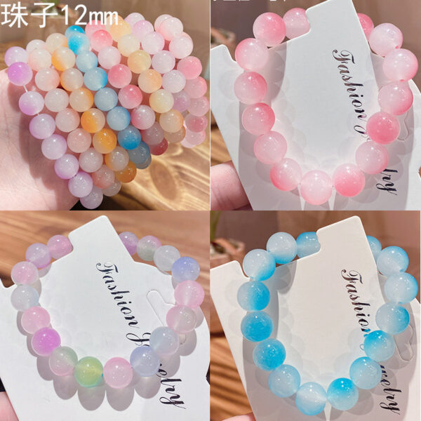 Wholesale Gradient Student Send Girlfriend Glazed Glass Bracelet