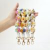 Wholesale Hand Woven Flower Daisy Cotton Rope Keychain