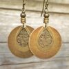 Wholesale Bohemian Retro Ethnic Style Bronze Circle Carved Earrings