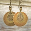 Wholesale Bohemian Retro Ethnic Style Bronze Circle Carved Earrings
