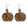 Wholesale Halloween Pumpkin Leopard Pattern Hollowed Out Leather Earrings