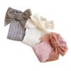 Wholesale Bow Knot Lace Baby Knee Medium Length Sock Chemical Fiber Sock