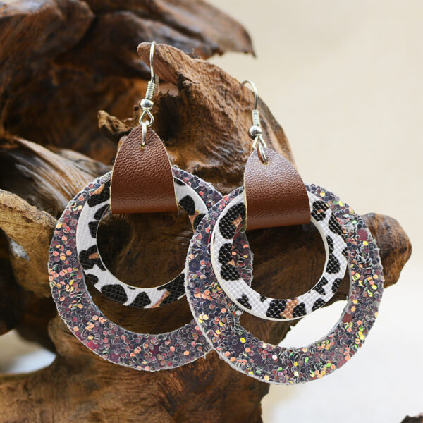 Wholesale Multi-layer Geometric Round Hollow Holly Flower Simple Earrings