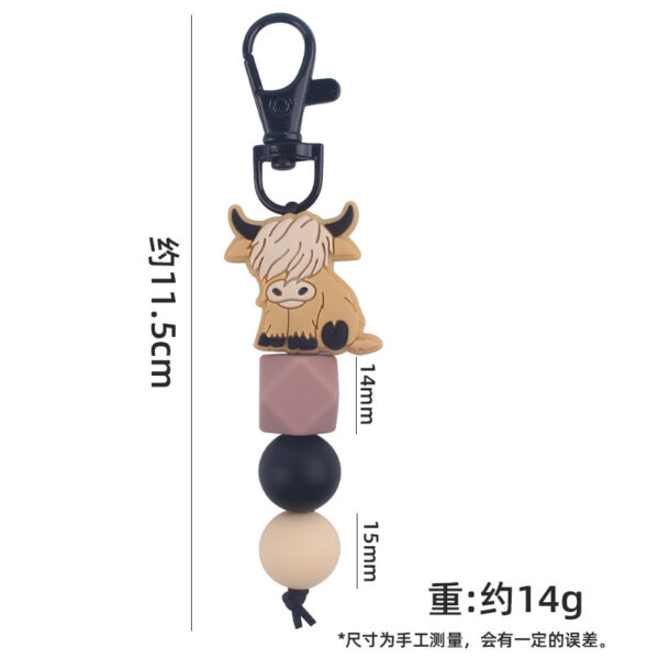 O1CN01iVt51L1NrNfAUY4bC_2214899881623-0-cib Wholesale Cartoon Cow Elk Silicone Handmade Beaded Keychain