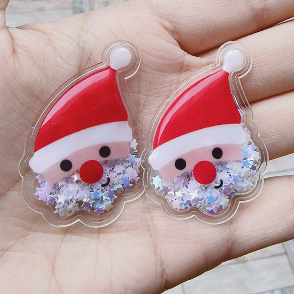 Wholesale Cartoon Quicksand Christmas PVC Quicksand Christmas Children's Hair Clip DIY Accessories