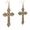 Wholesale Vintage Gothic Cross Alloy Earrings