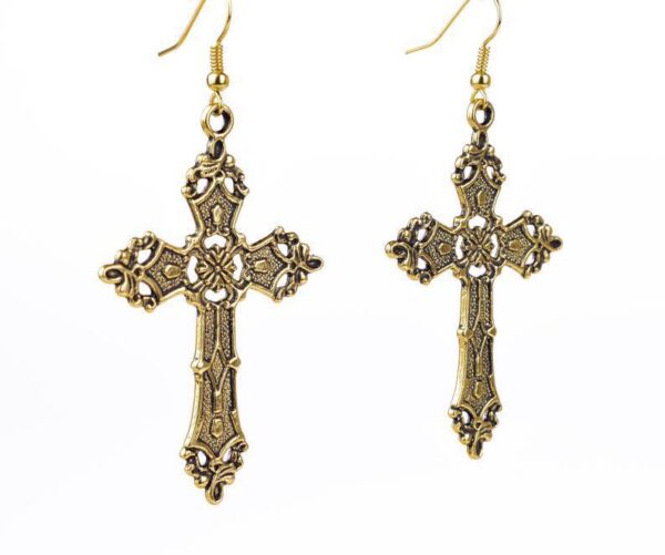 Wholesale Vintage Gothic Cross Alloy Earrings