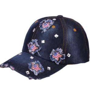 #5 denim blue Burr five-pointed star flag hat / Adjustable