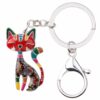Wholesale Colored Cat Alloy Keychains