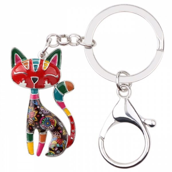 Wholesale Colored Cat Alloy Keychains