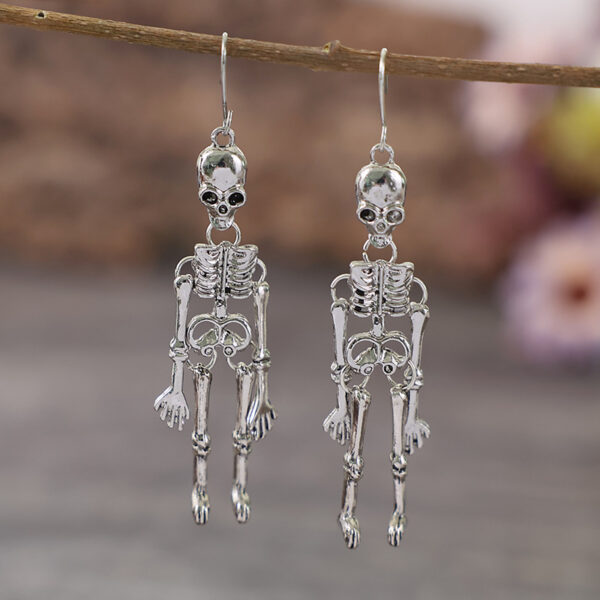 Wholesale Halloween Skeleton Body Alloy Earrings