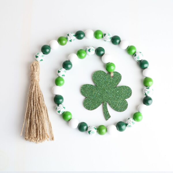 Wholesale Beads Wood St. Patrick's Day 10pcs Mardi Gras OLY-BDS-DJ006