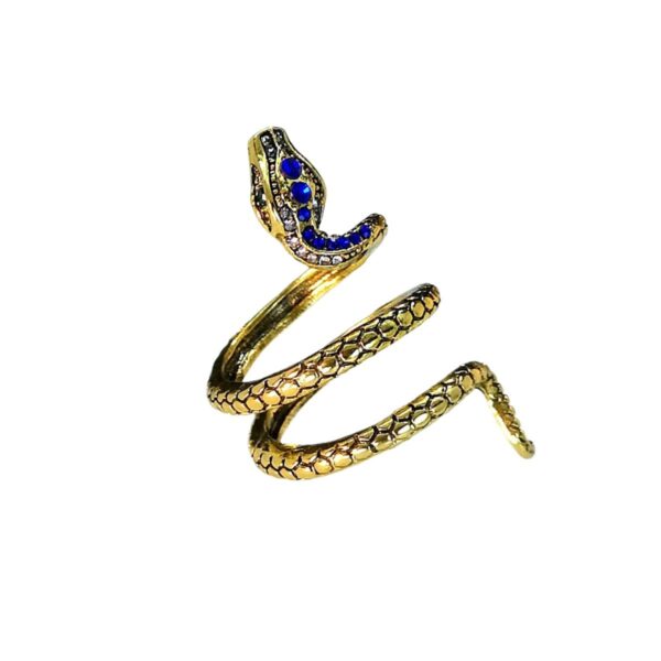 Wholesale Alloy Snake Shape Micro Paved Sapphire Zircon Ring