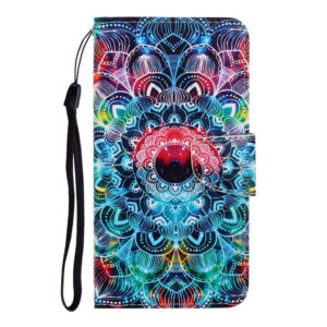 Whole color Mandala-knife head painted leather case / iPhone16