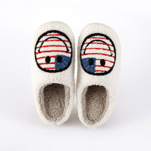 Wholesale New National Flag Smiley Home Warm Winter Cotton Slippers