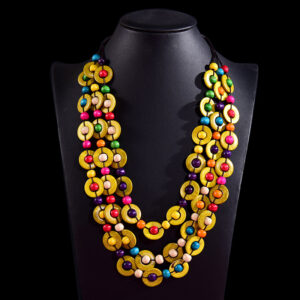 Three-layer yellow mixed beads