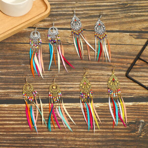 Wholesale Vintage Slender Feather Earrings