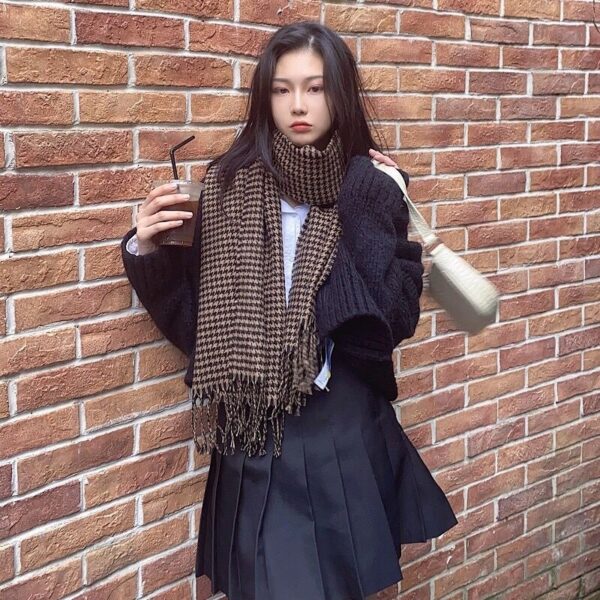 Wholesale Thickened Imitation Cashmere Thousand Bird Pattern Scarves