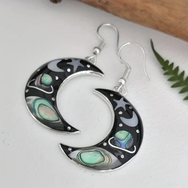 Wholesale Creative Moon Crystal Earrings Starry Sky Pendant Earrings