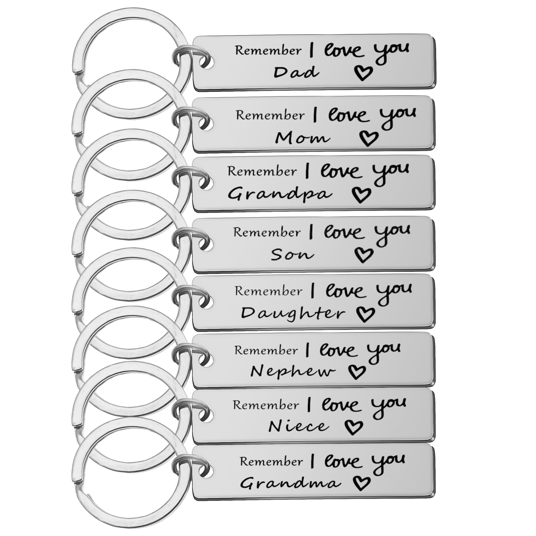 Wholesale Reminder I Love You Dad Mom Stainless Steel Keychains