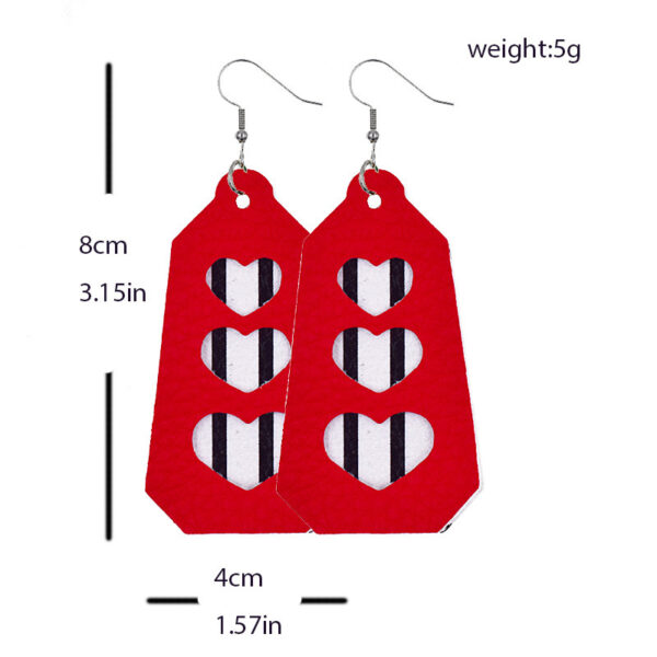 Wholesale Valentine Hearts Leather Earrings