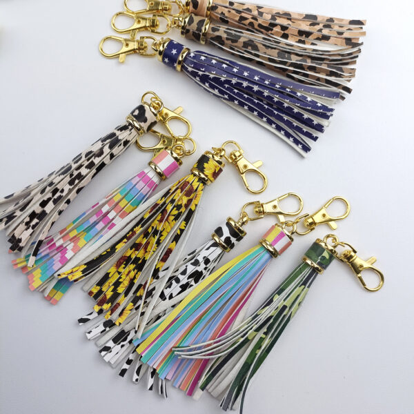 Wholesale Pu Leather Tassel Pendant Keychain