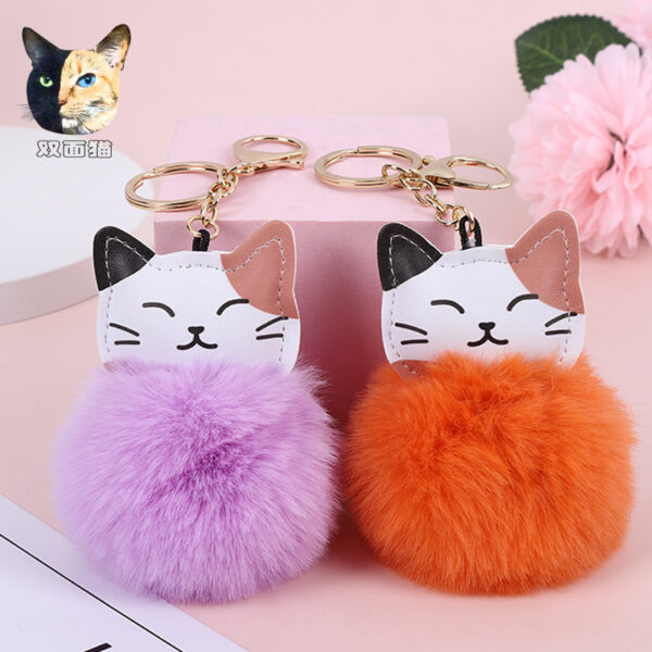 Wholesale Lucky Cat Imitation Rex Rabbit Fur Keychains