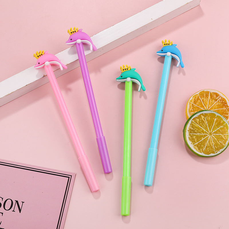Wholesale Plastic Crown Dolphin Gel Pen