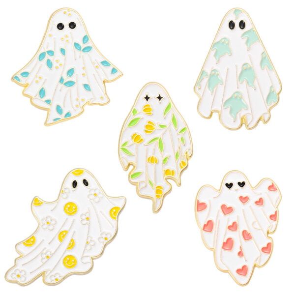 Wholesale Maple Leaf Ghost Halloween Horror Ghost Alloy Brooch