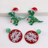 Wholesale Christmas Dinosaur Snowflake Acrylic Earrings