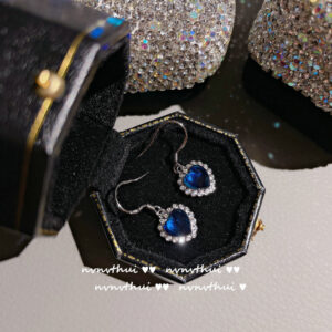 Deep sea blue love ear hook pair