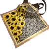 Wholesale Plain Silk Scarf Sunflower Leopard Print Fashion Sunflower Silky Print Scarf
