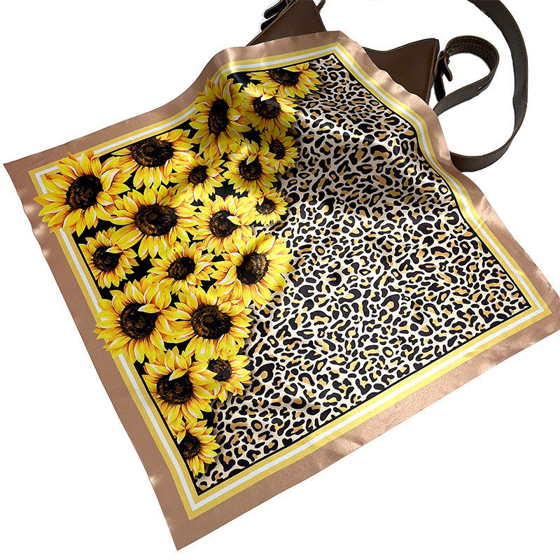 Wholesale Plain Silk f Suower Leopard Print Fashion Suower Silky Print f