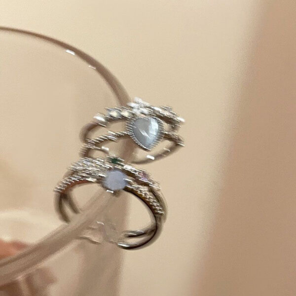 O1CN01imo2eV1Zh6GxfMH5l_2681293225-0-cib Wholesale Valentine's Day Sea Blue Love Moonlight Zircon Alloy Open Ring