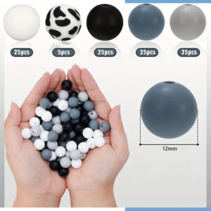 Type C dark gray-105 silicone beads opp bag / 12mm