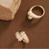 Wholesale Copper Gold Plated Diamond Ring