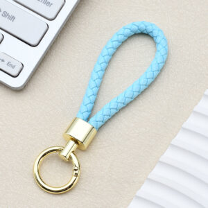 Green light gold-light blue / Spring ring braided buckle