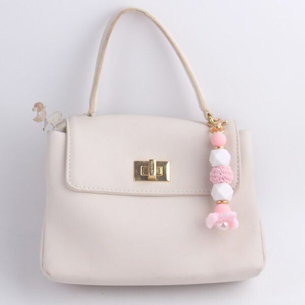 Wholesale Knitted Flower Silicone Beaded Lanyard Keychain