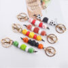 Wholesale Sports Basketball Football Soccer Silicone Beaded Lanyard Keychain