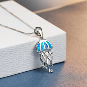 O1CN01ishqcz1gNaRwP977H__3994424130-0-cib Wholesale Platinum Jellyfish Blue Alloy Necklaces