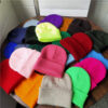 Wholesale Dopamine Color Line Solid Color Acrylic Knitted Hat