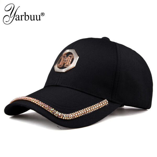 Wholesale Acrylic Diamond M Standard Visor Baseball Cap
