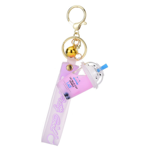 Wholesale Acrylic Oiled Cat Milk Tea Cup Creative Key Chain