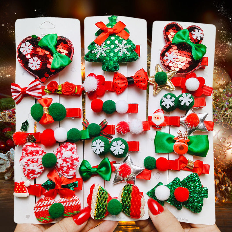 Wholesale Chilen's Christmas Fabric Hair Clips