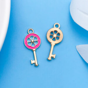 1 drip rose red round fruit key 10x24mm-17564-1g