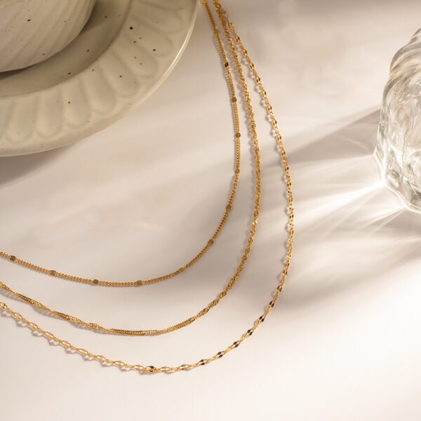O1CN01ixz62R1qQ0uMuN0SS_3379555489-0-cib Wholesale Three Layers of Different Chain Stacking Necklace Clavicle Chain