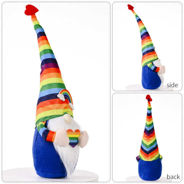 Wholesale Polyester Knitting Rainbow Elf Rudolph Faceless Doll Colorful Ornament