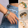 Wholesale Bohemian Crushed Stone Open Bracelets